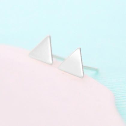 Triangle Stud Earrings - Sterling Silver
