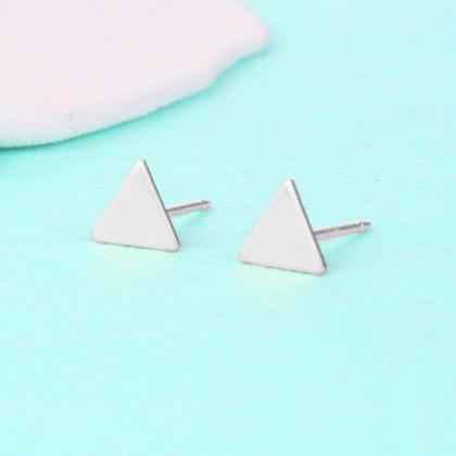 Triangle Stud Earrings - Sterling Silver
